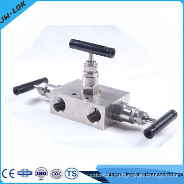 Stainless steel three valve group